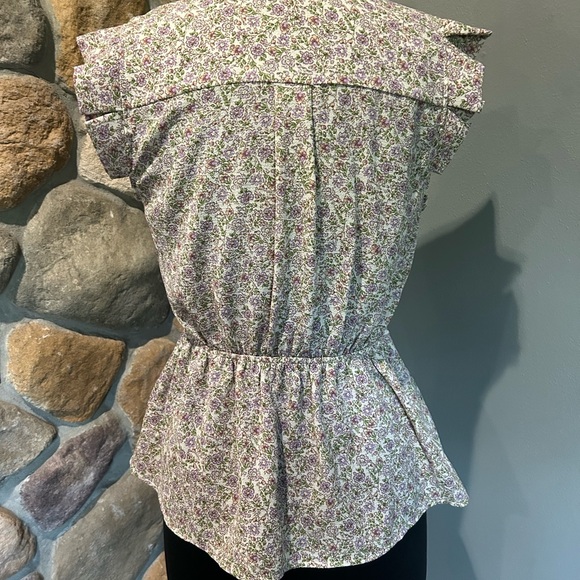 Monteau Fitted Floral Blouse Size Large - Picture 6 of 7